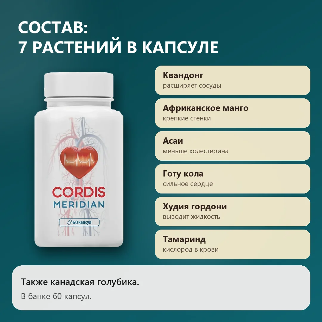 Состав Кордис Меридиан: семь растений